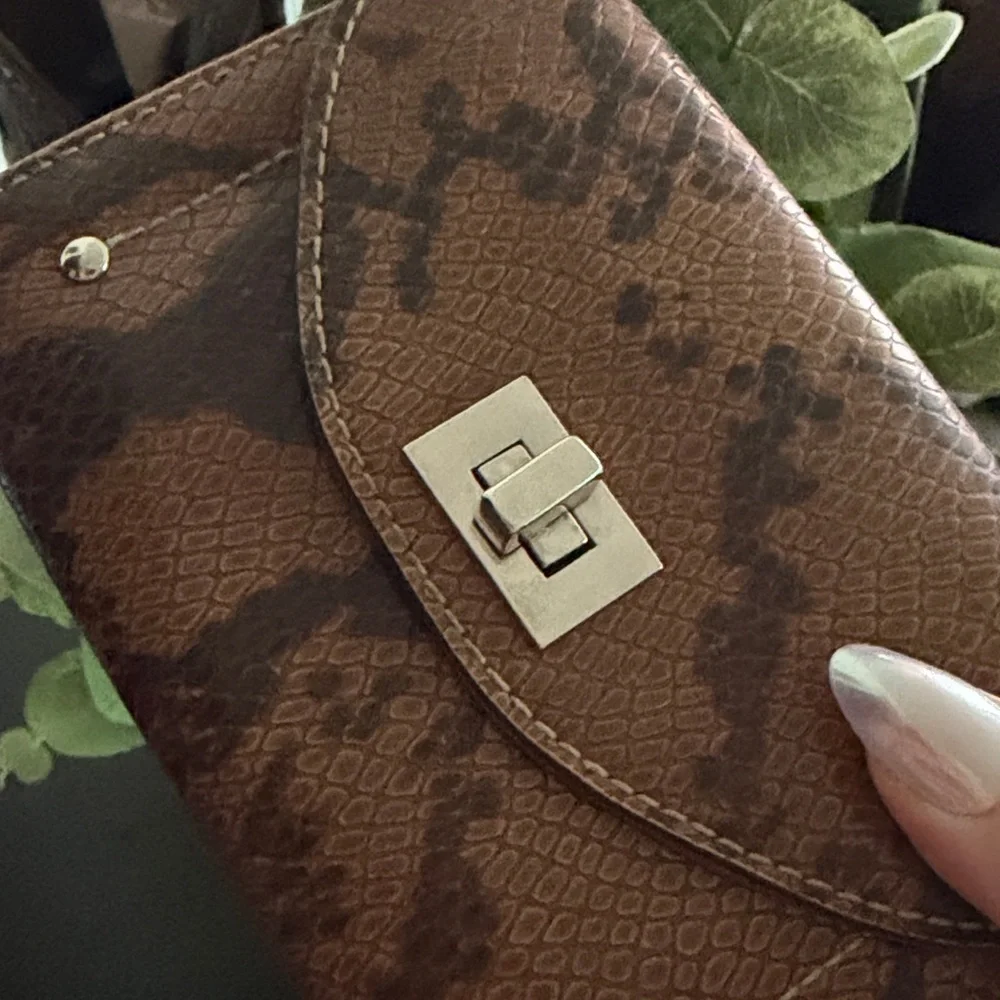 Brown Snakeskin-Pattern Wallet